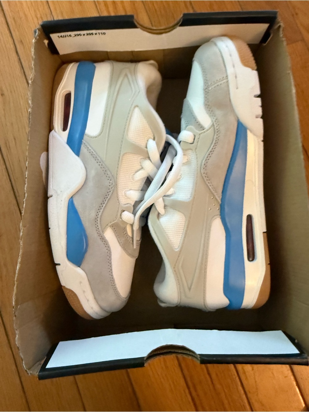 Jordan Kids White and Light Blue Sneakers